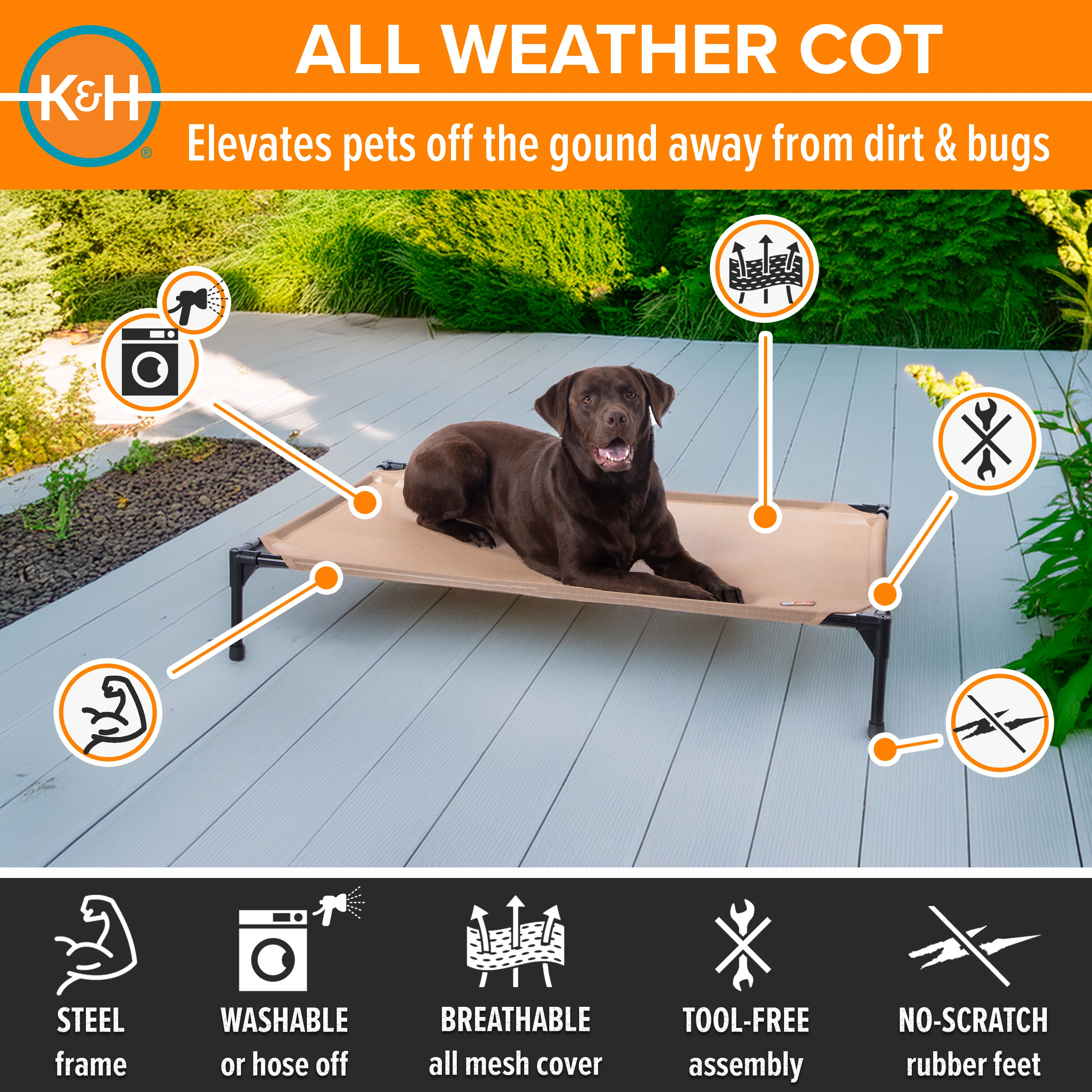 K&H All Season All Weather Dog Cot - Image 3