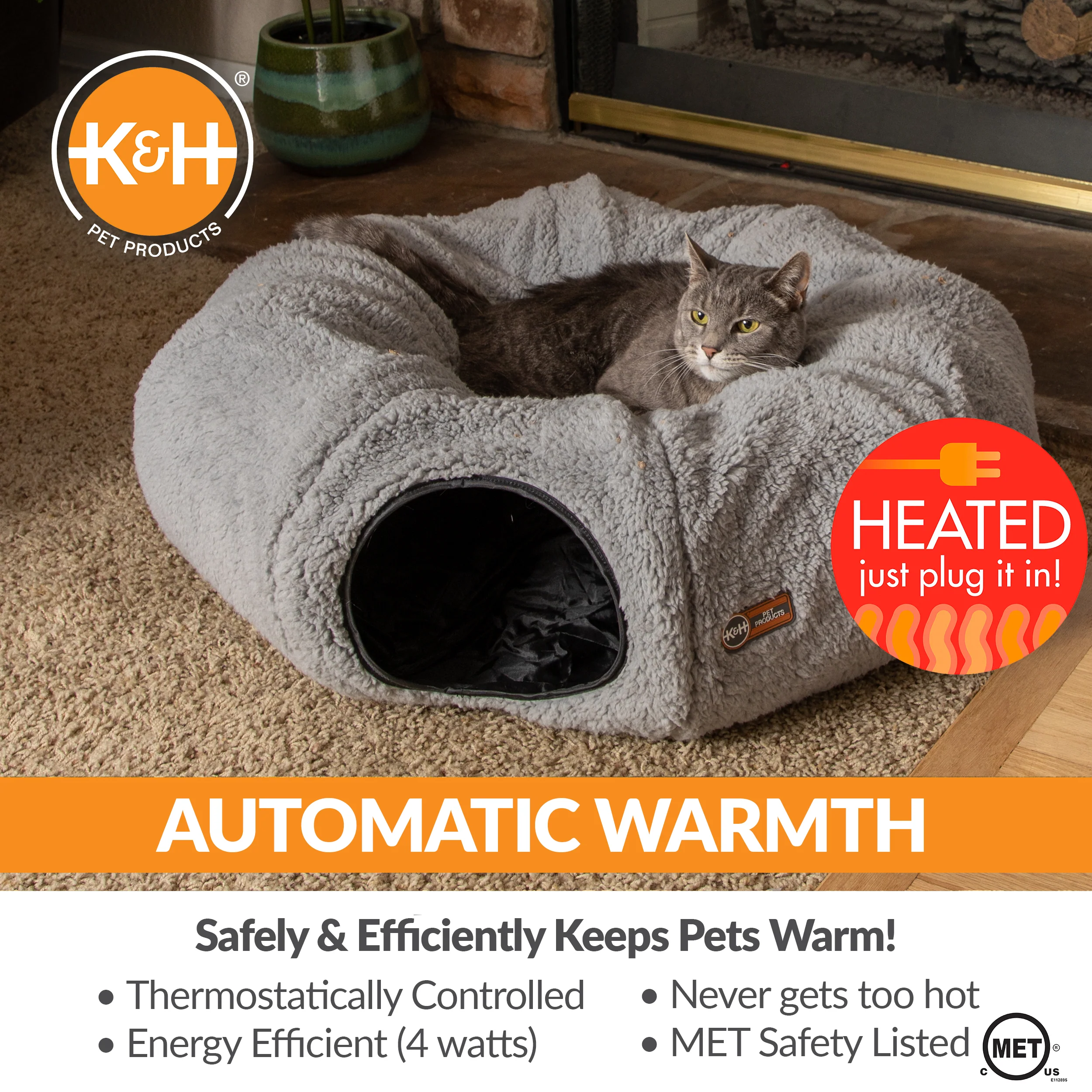 K&H Thermo-Kitty Cat Tunnel Bed - Image 3