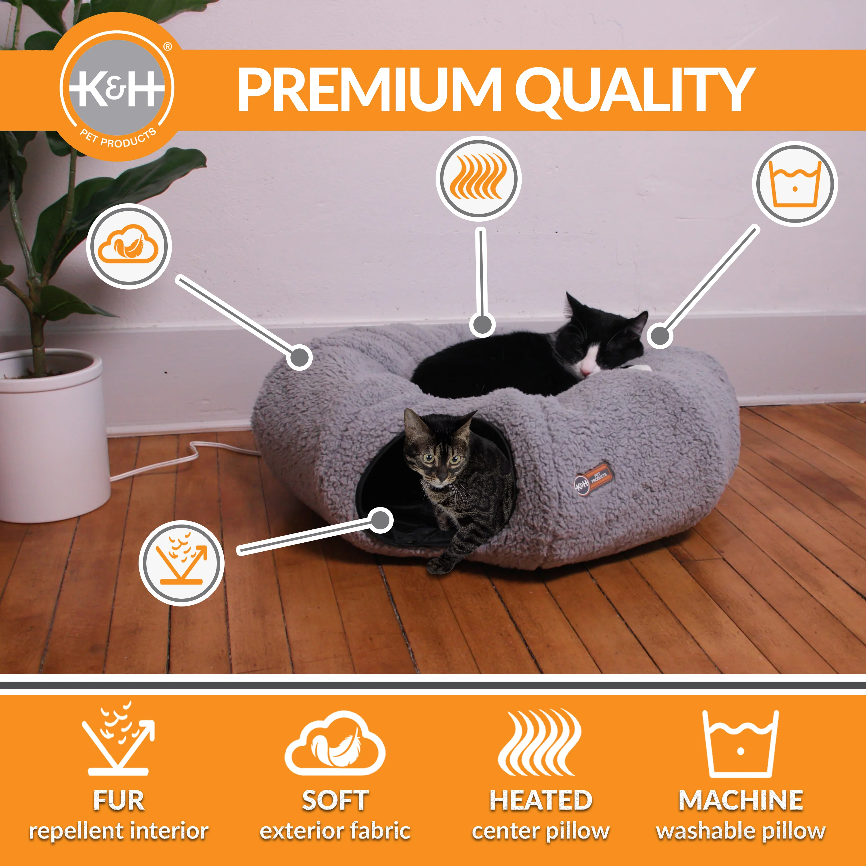 K&H Thermo-Kitty Cat Tunnel Bed - Image 4