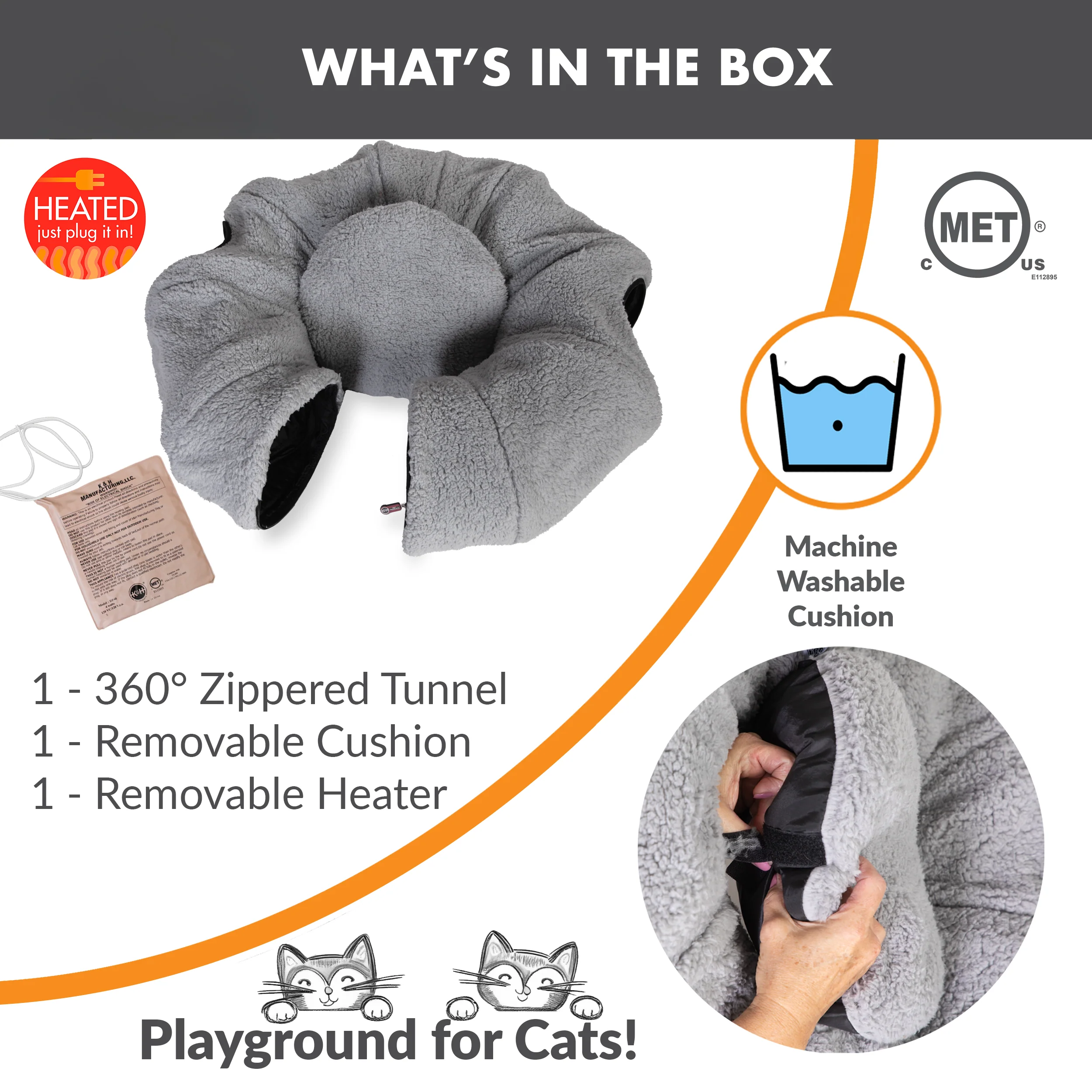 K&H Thermo-Kitty Cat Tunnel Bed - Image 5