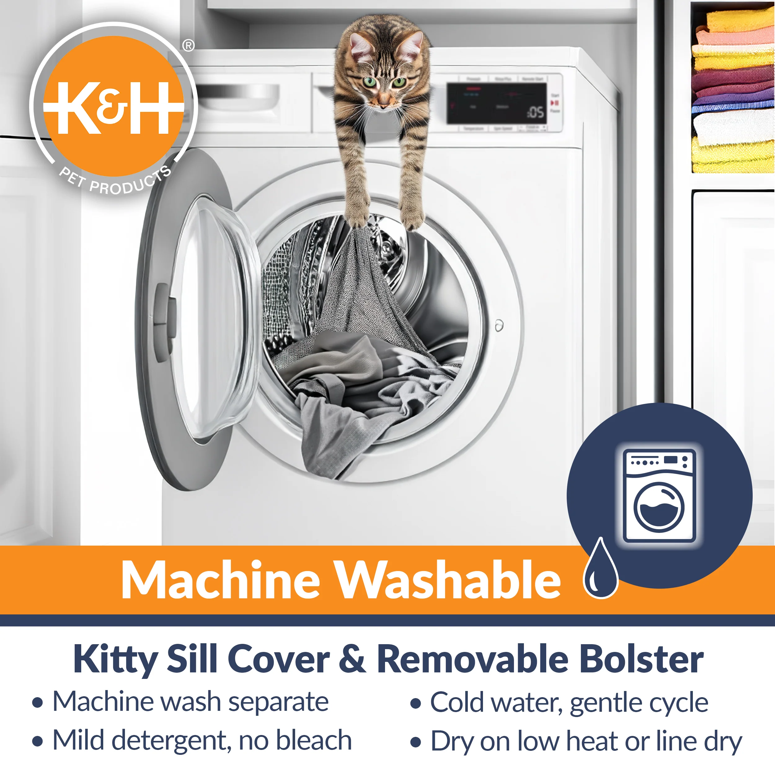 K&H EZ Mount Deluxe Bolstered Window Kitty Sill Cat Perch with Cat Grass Grow Station - Image 6