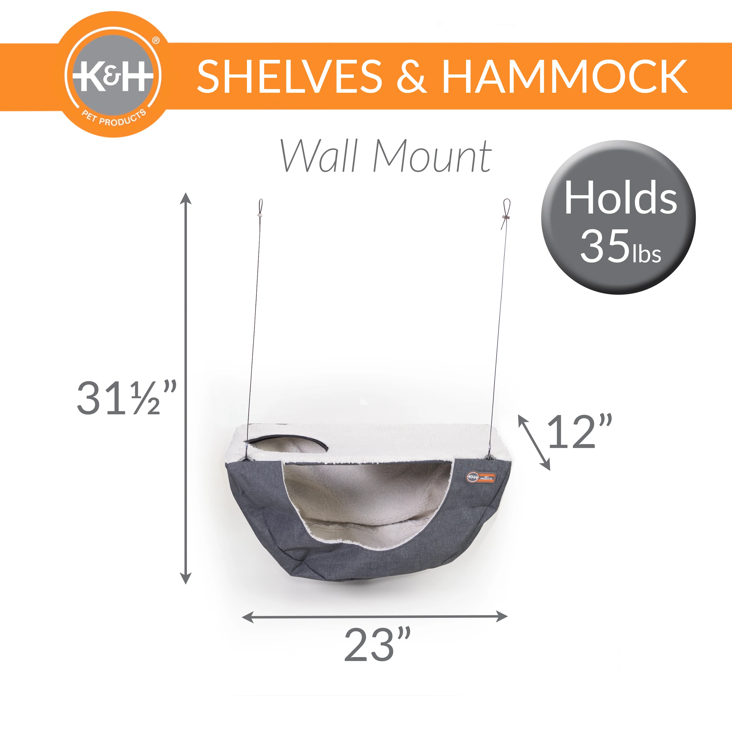 K&H Wall Mount Cat Shelf & Cat Hammock - Image 3