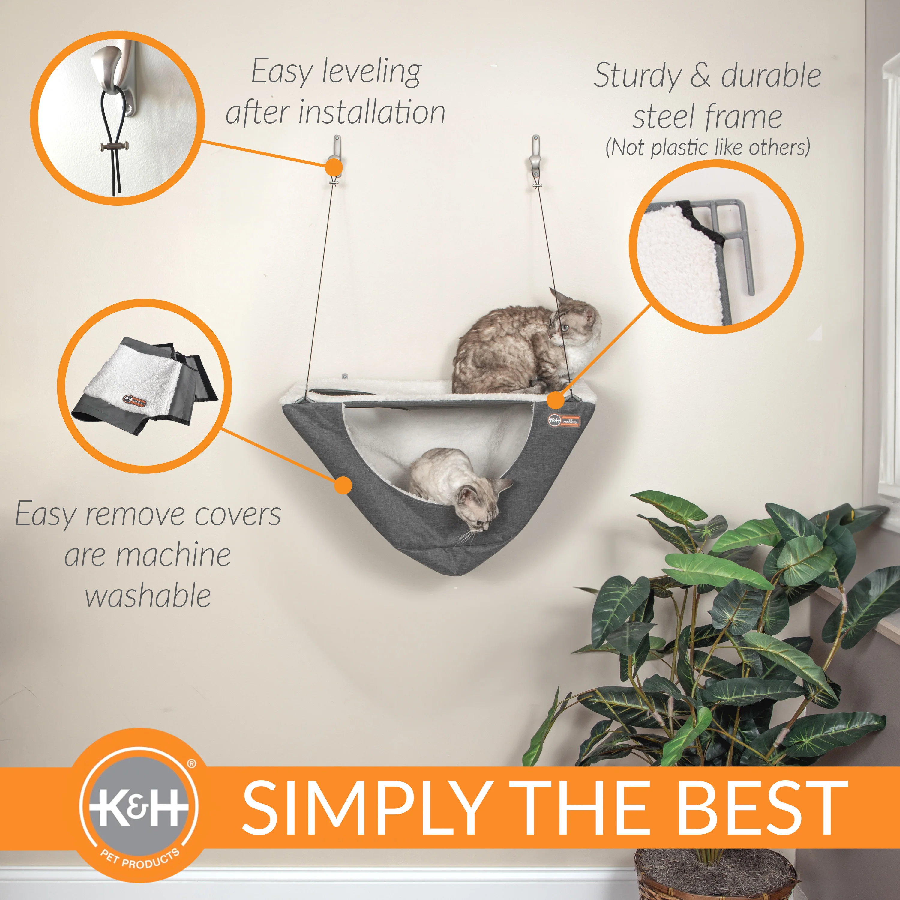 K&H Wall Mount Cat Shelf & Cat Hammock - Image 4