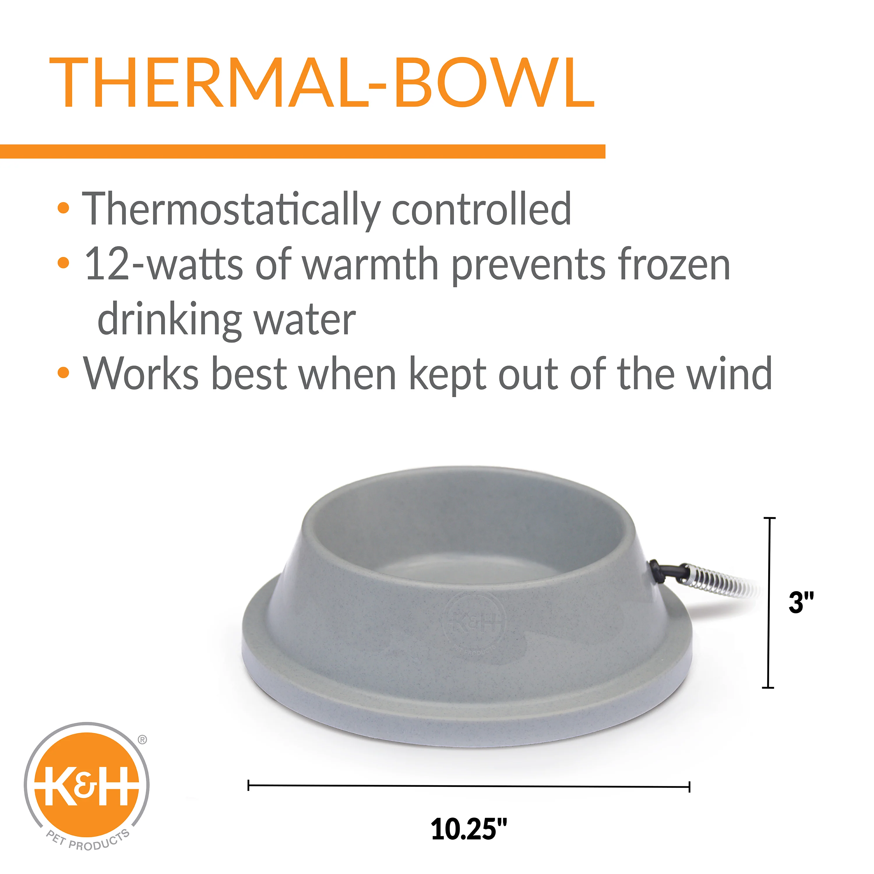 K&H Thermal-Bowl Heated Outdoor Water Bowl - Image 6