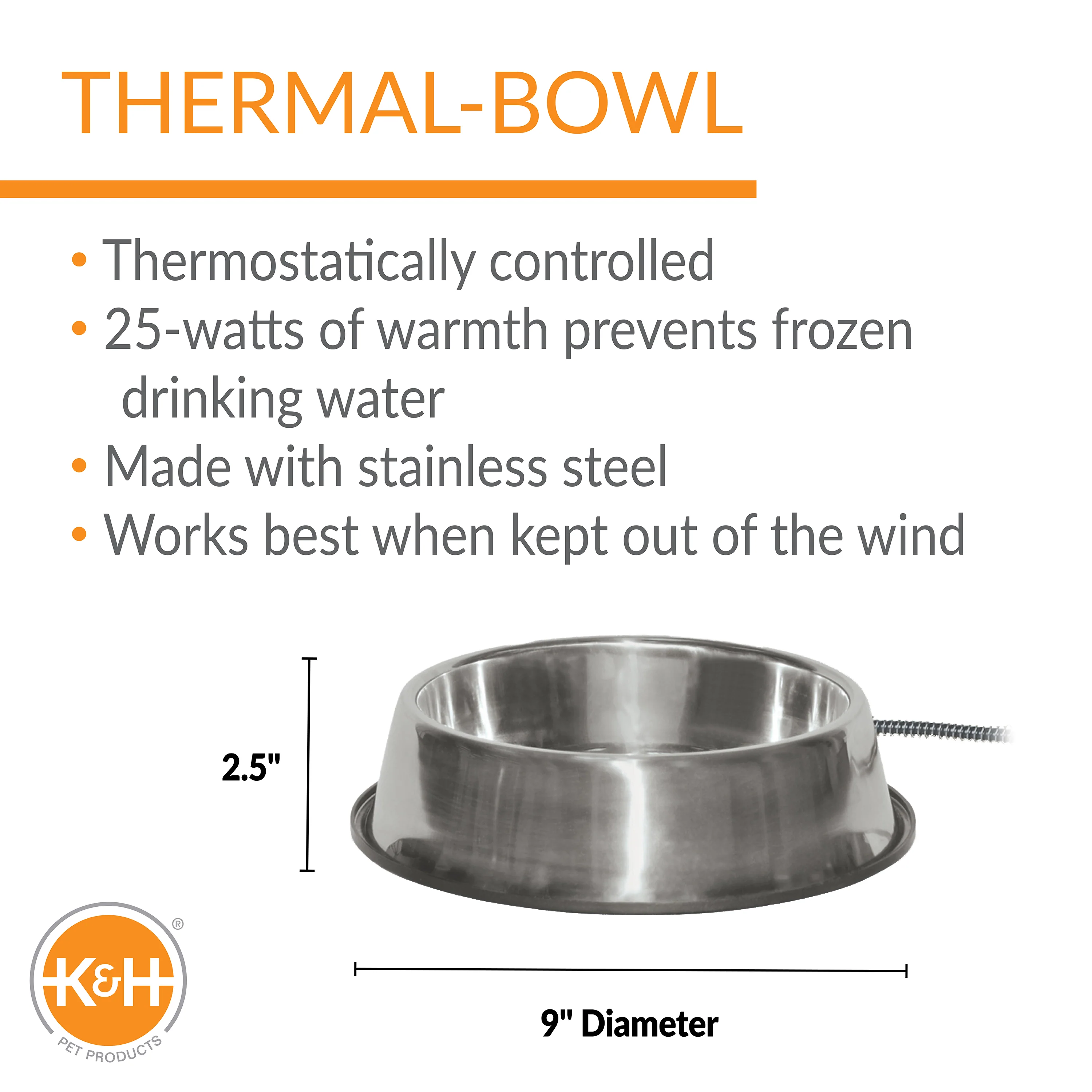 K&H Thermal-Bowl Heated Outdoor Water Bowl - Image 7