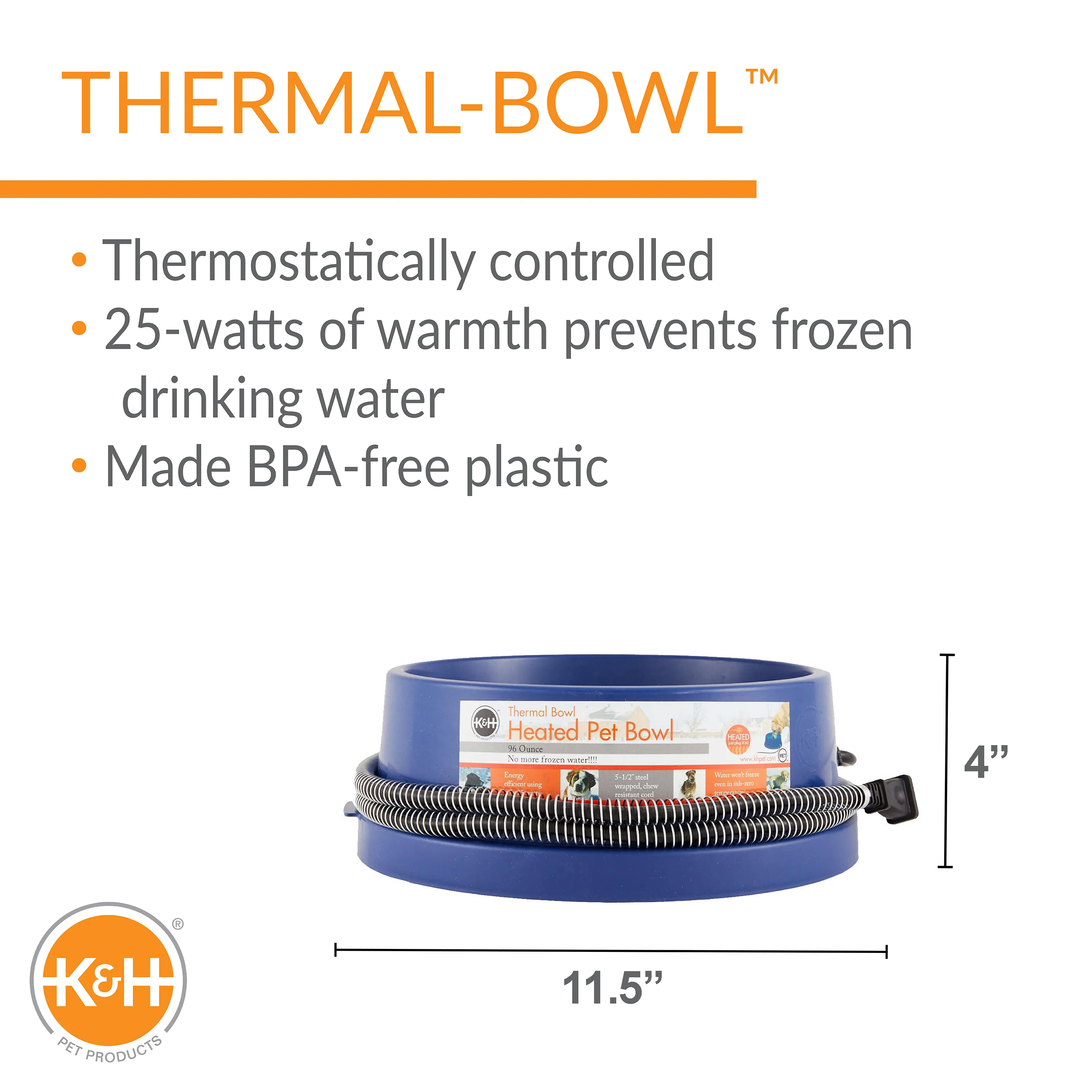 K&H Thermal-Bowl Heated Outdoor Water Bowl - Image 8