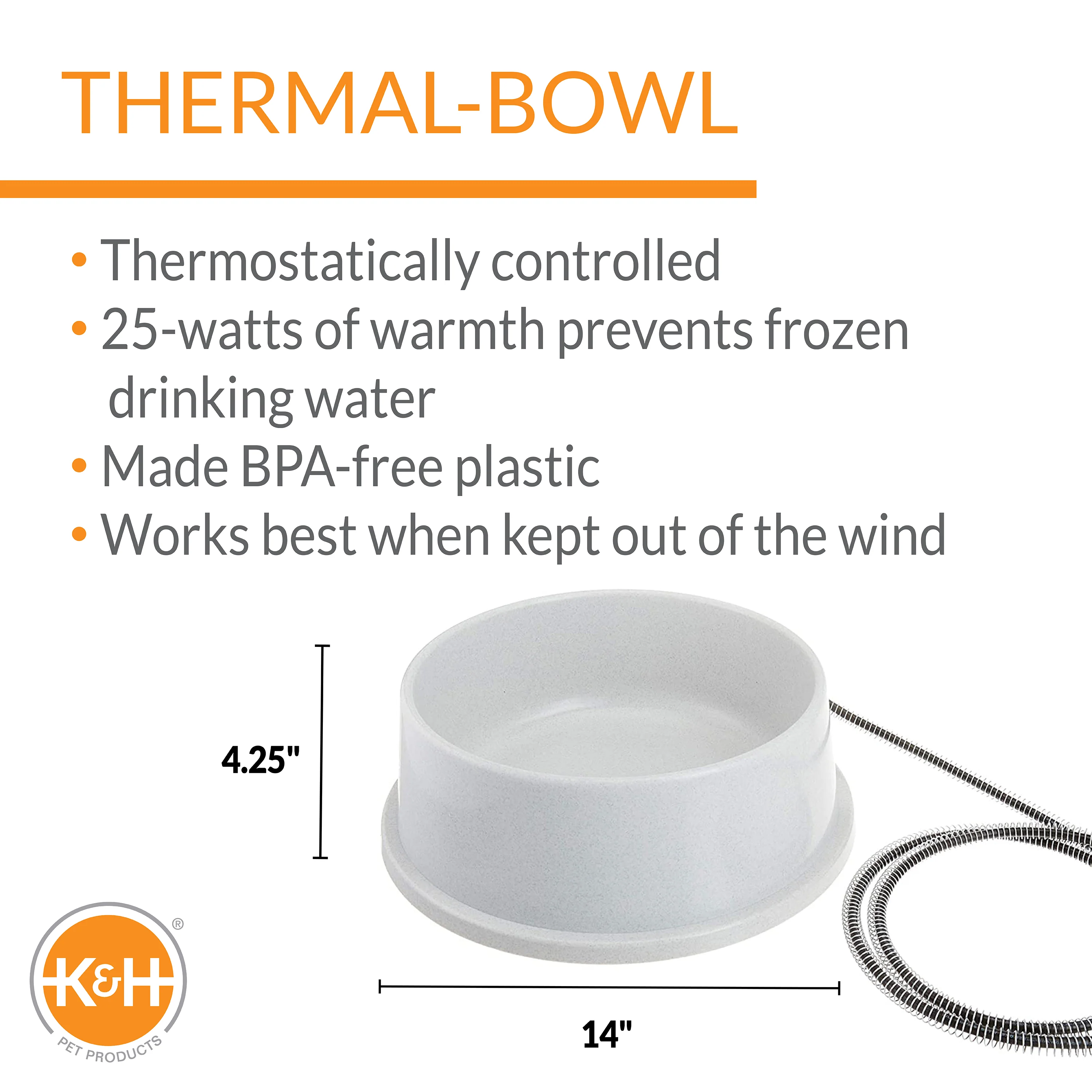 K&H Thermal-Bowl Heated Outdoor Water Bowl - Image 9