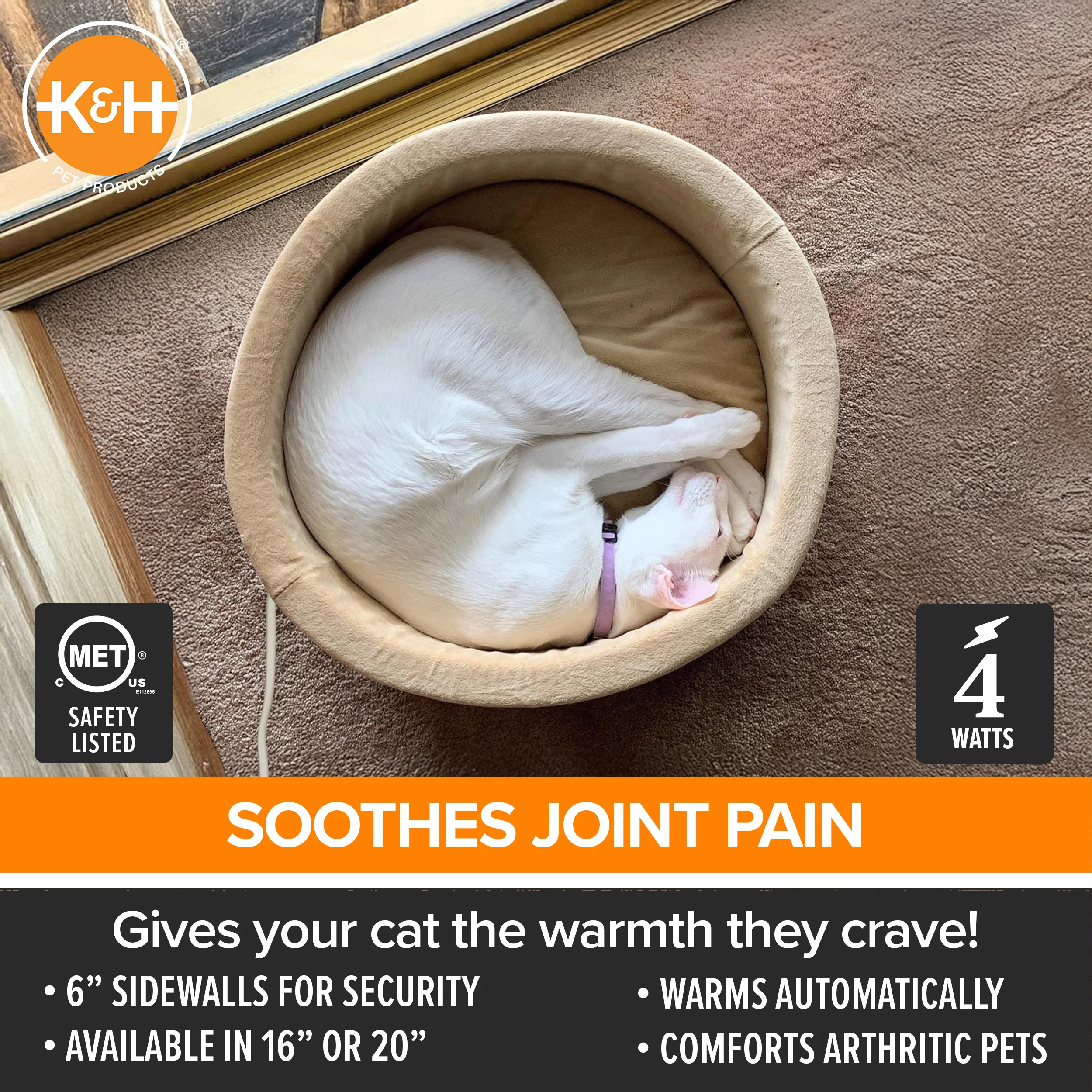 K&H Thermo-Kitty Bed Heated Cat Bed - Image 3