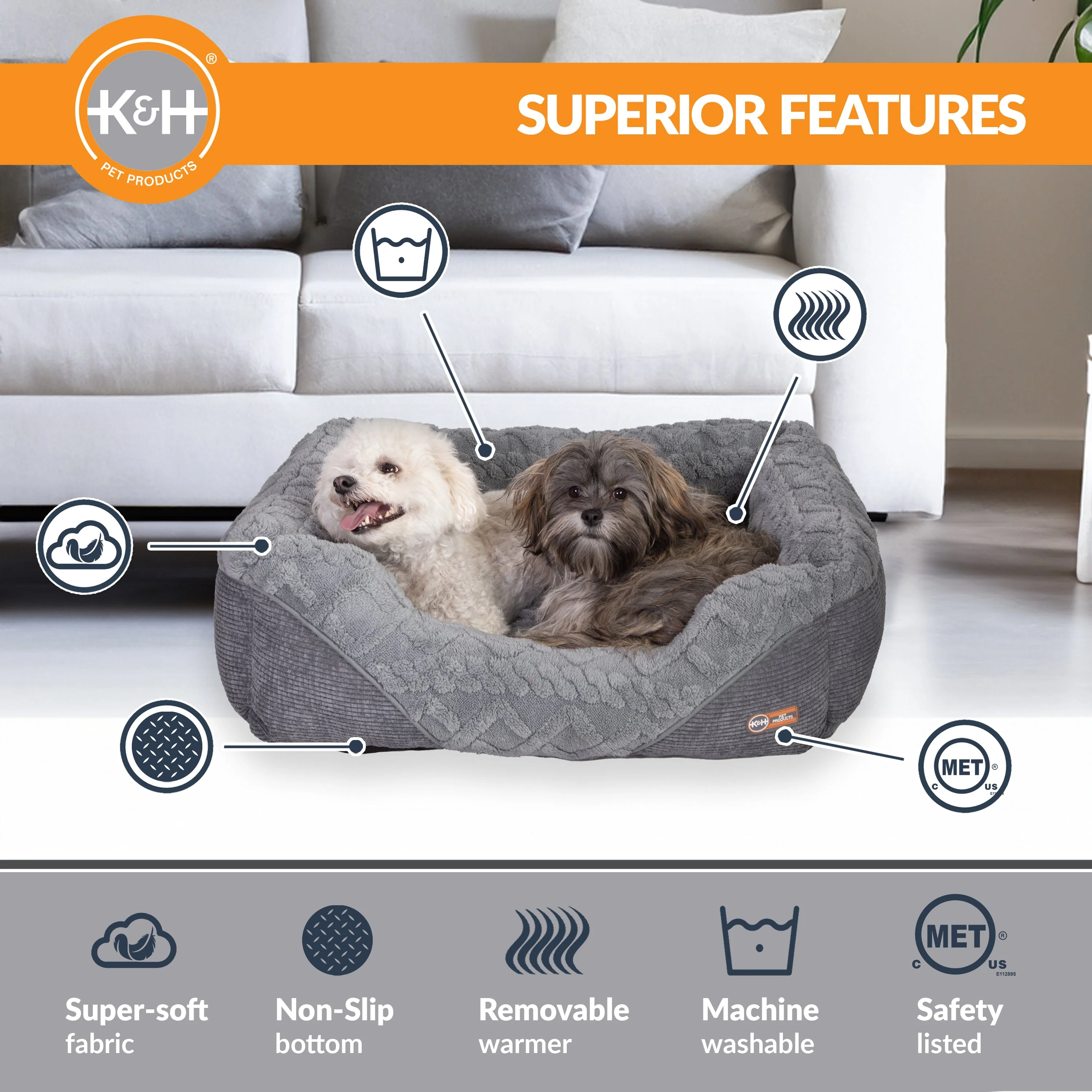 K&H Thermo-Pet Lounge Sleeper Heated Cat & Dog Bed - Image 4