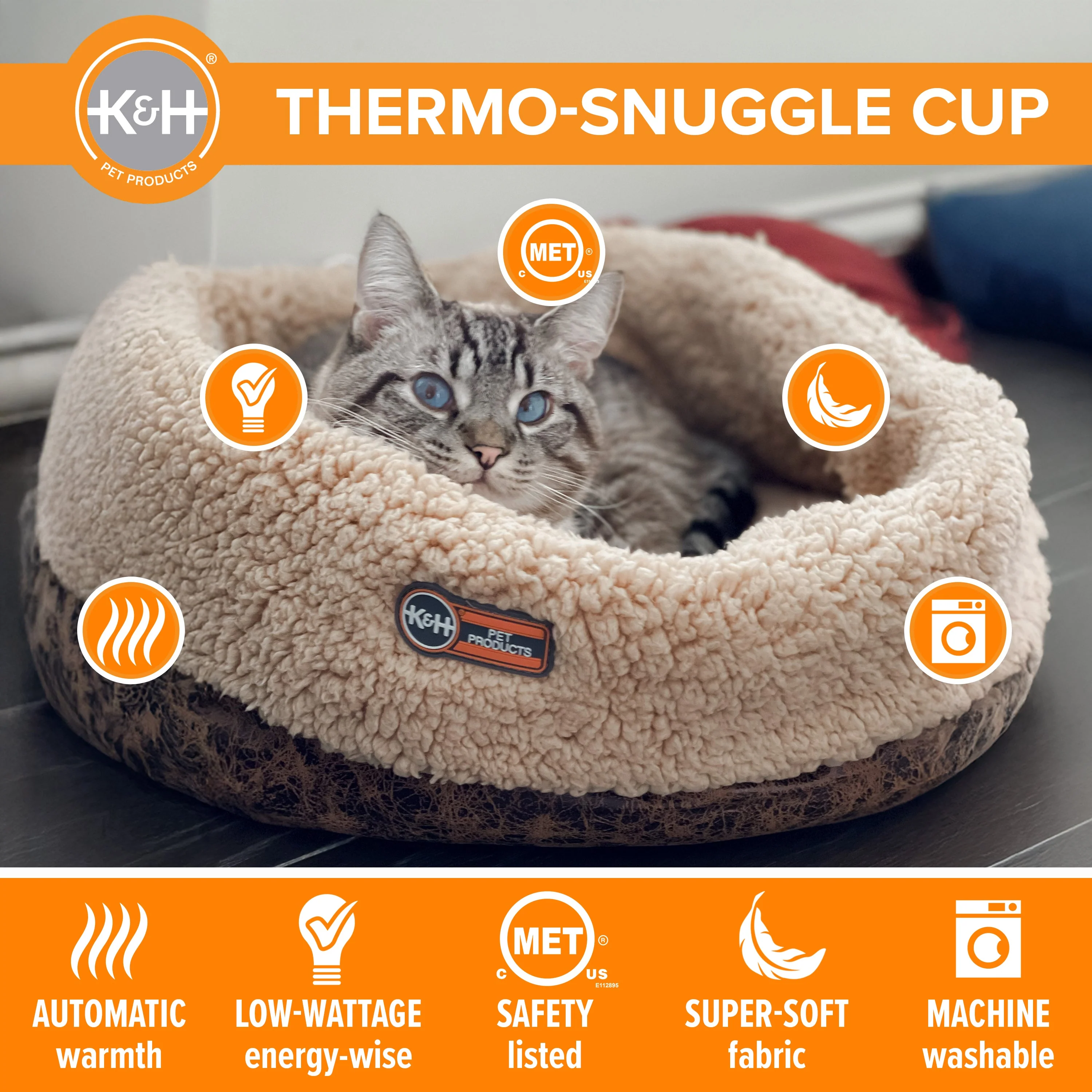 K&H Thermo-Snuggle Cup Heated Cat Bed - Image 5