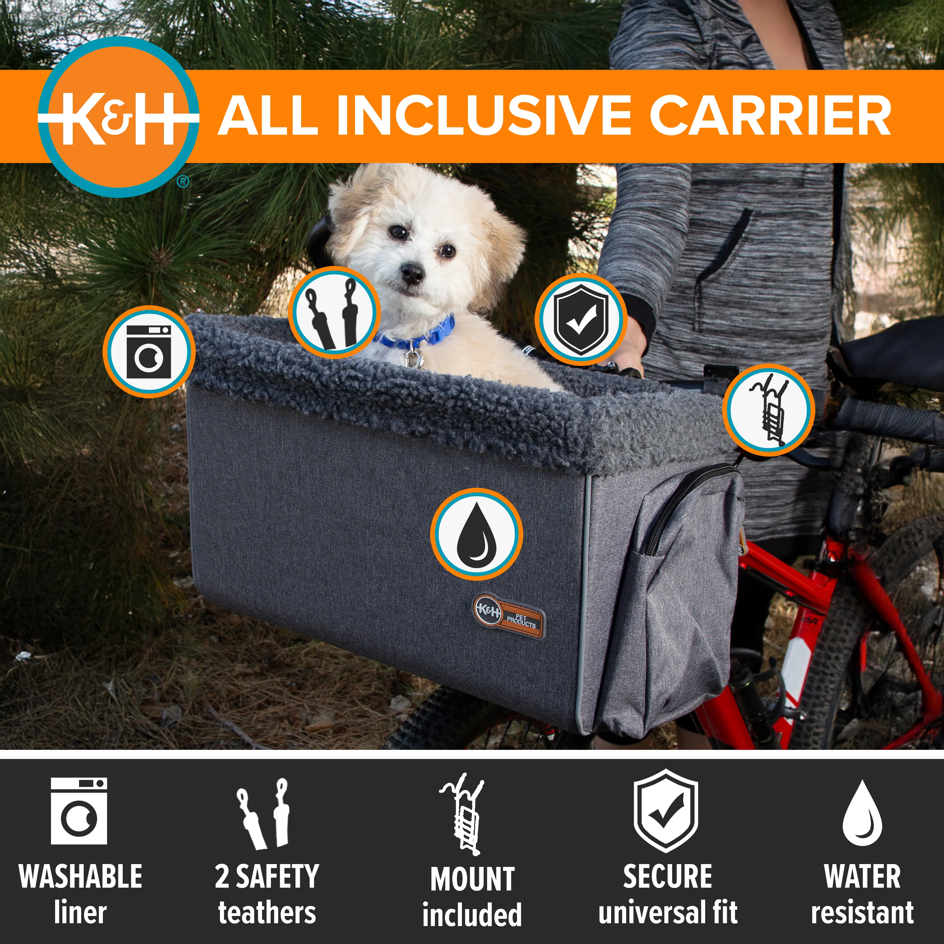K&H Travel Bike Basket for Pet - Image 4